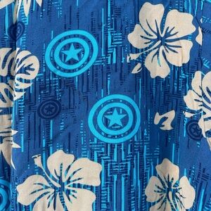 Marvel Captain America Blue Hawaii Shirt Size XL